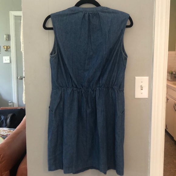 Embroidered Denim Pocket Dress - Picture 5 of 5